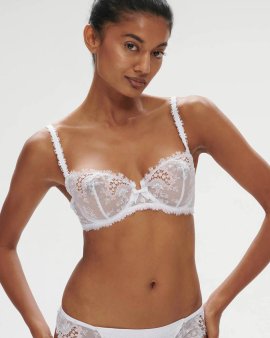 Бюстгальтер балконет с мягкими чашками Simone Perele (Франция) 12B330 blanc cristal
