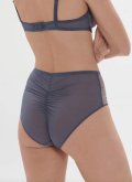 Трусики высокие слипы с кружевом Simone Perele (Франция) 1E2770 bleu cendre
