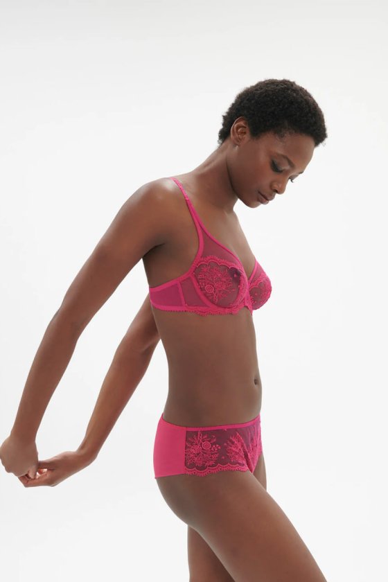 Трусики шортики с кружевом Simone Perele (Франция) 1E2630 disco pink