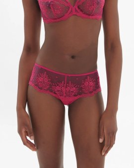 Трусики шортики з мереживом Simone Perele (Франція) 1E2630 disco pink
