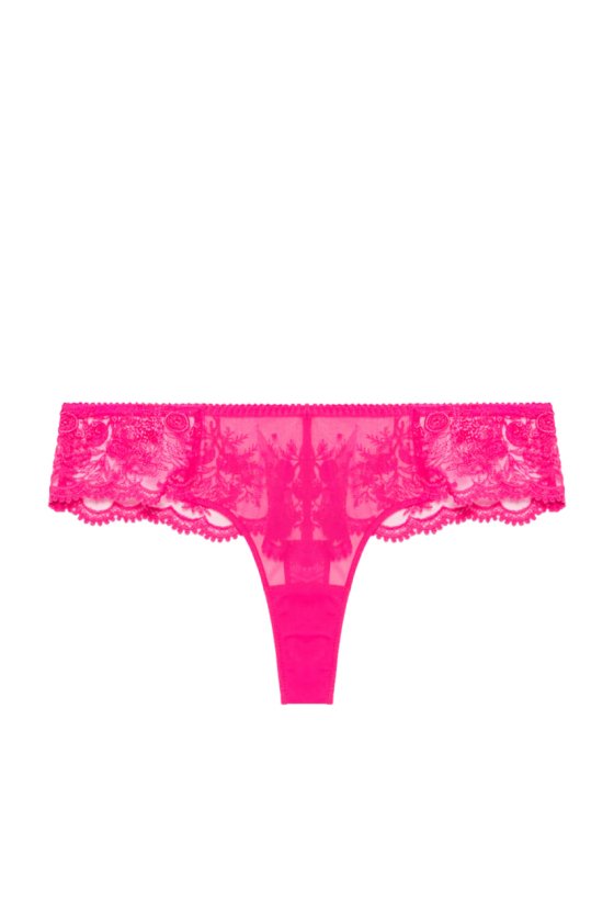 Трусики танга с кружевом Simone Perele (Франция) 1E2710 disco pink